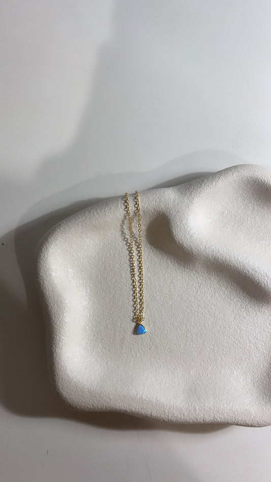 Blue Triangle Opal Necklace